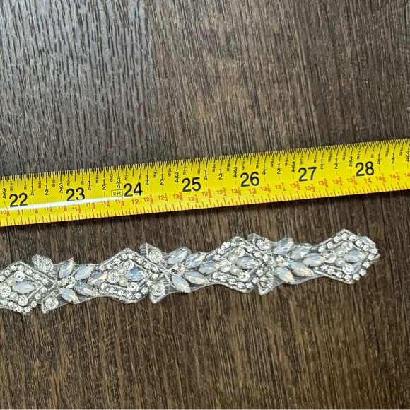 Crystal Opal Wedding Dress Belt / Crystal Opal Bridal Belt - Picture 10 of 13